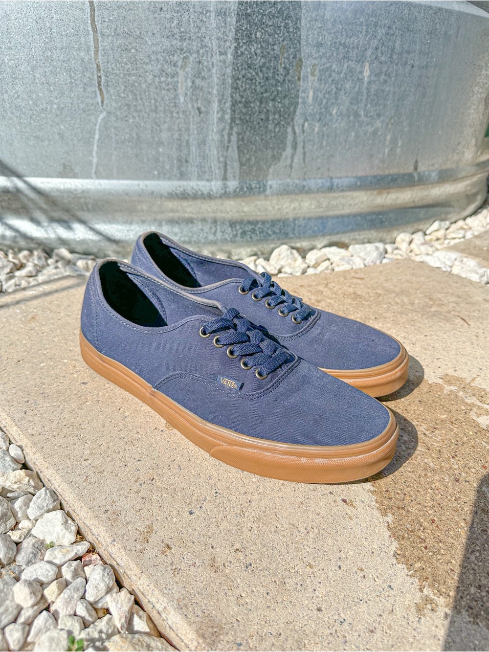 Vans Navy Canvas Sneakers with Gum Outsole
